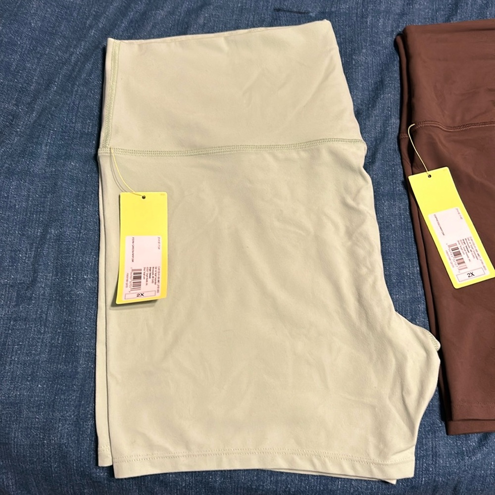 NWT 2 pairs of all in motion 6” High Rise Bike Shorts